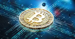 image of a bitcoin logo on a circuitboard