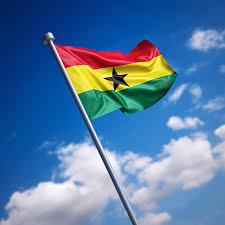 Ghana flag waving in the wind