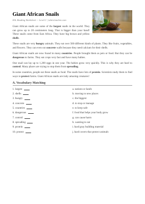 Giant African Snails Elementary