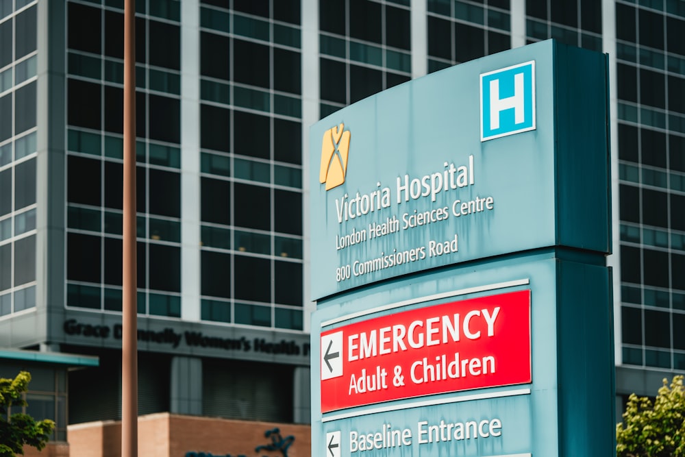 Hospital emergency entrance sign English vocabulary for medical visits