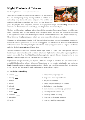 Night Market Taiwan Intermediate