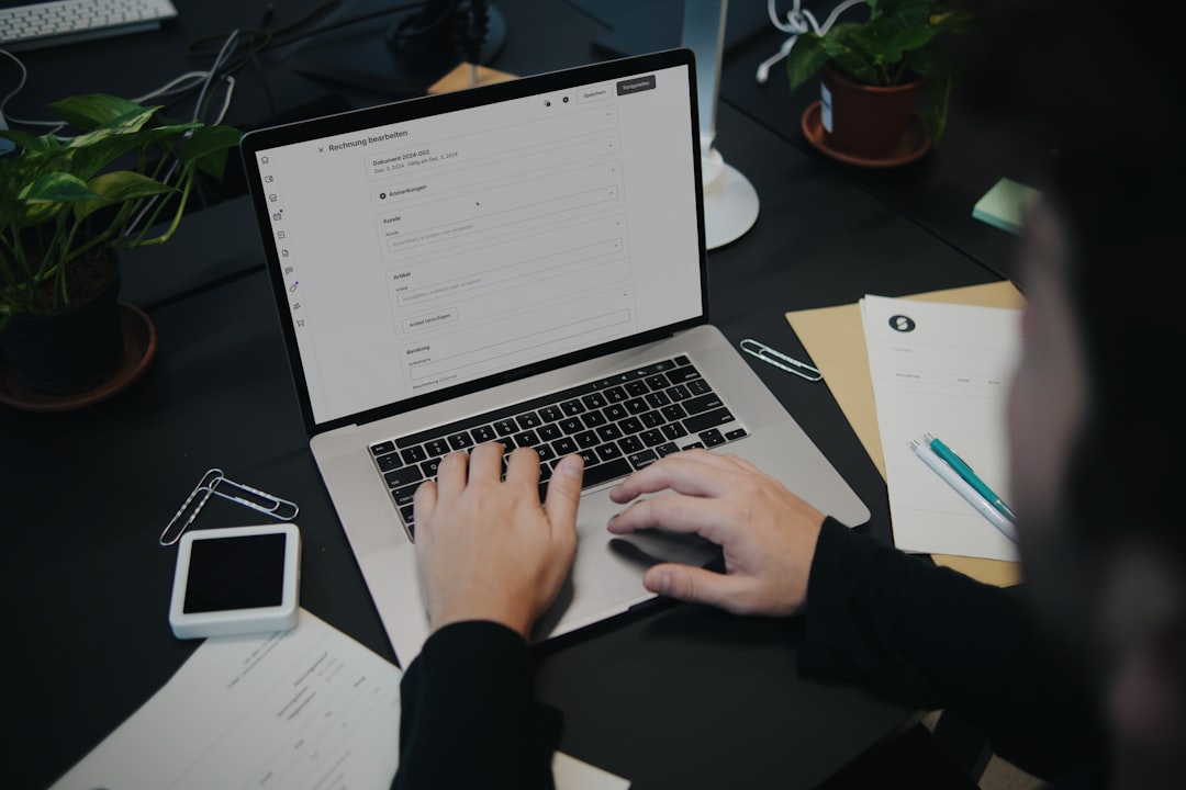 A workspace showcasing an online invoicing platform. SumUp’s system makes issuing invoices easier than ever.
