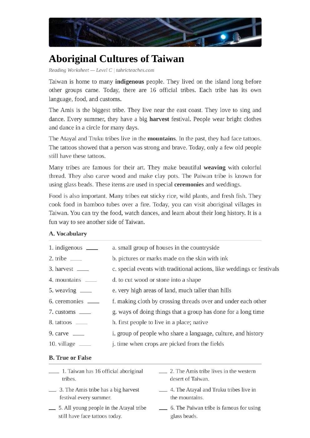 Aboriginal Cultures of Taiwan (Elementary)