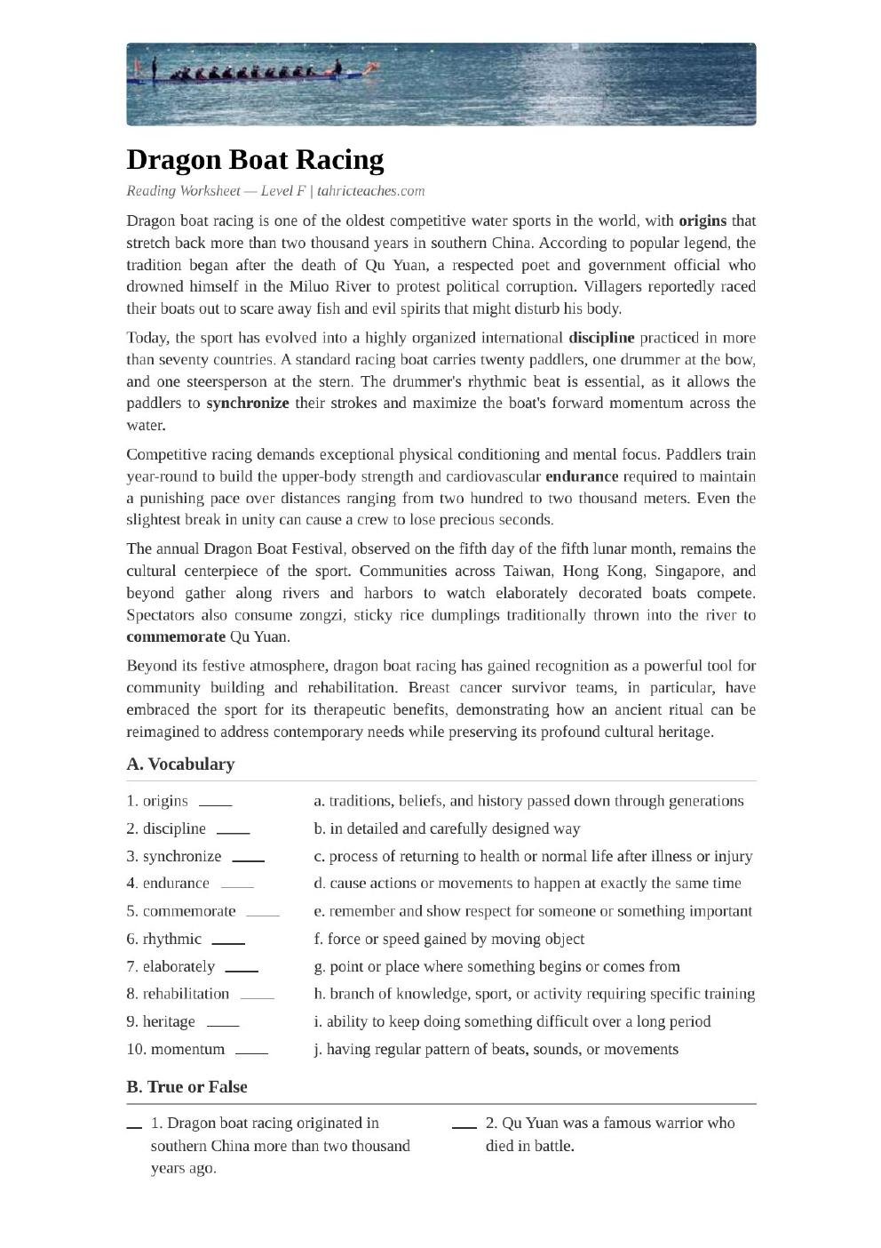 Dragon Boat Racing (Advanced)