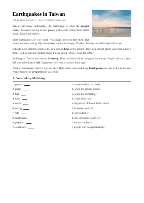 Earthquakes in Taiwan (Intermediate)