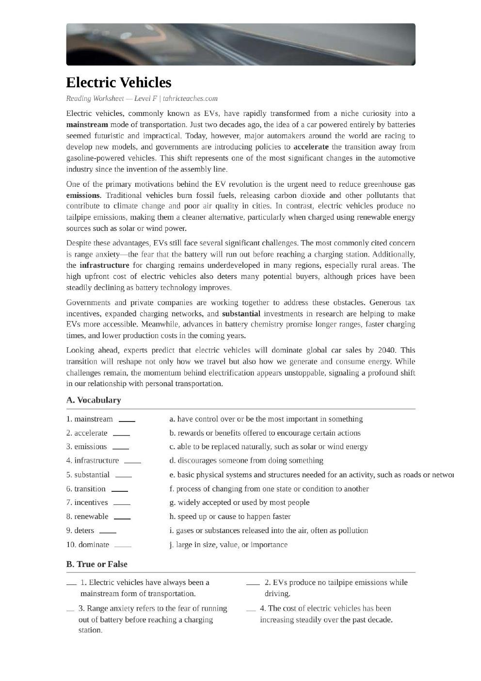Electric Vehicles (Advanced)
