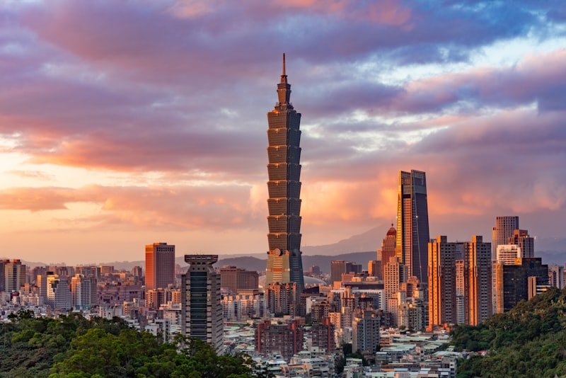 Taipei 101 skyline Taiwan workplace English future tense at work