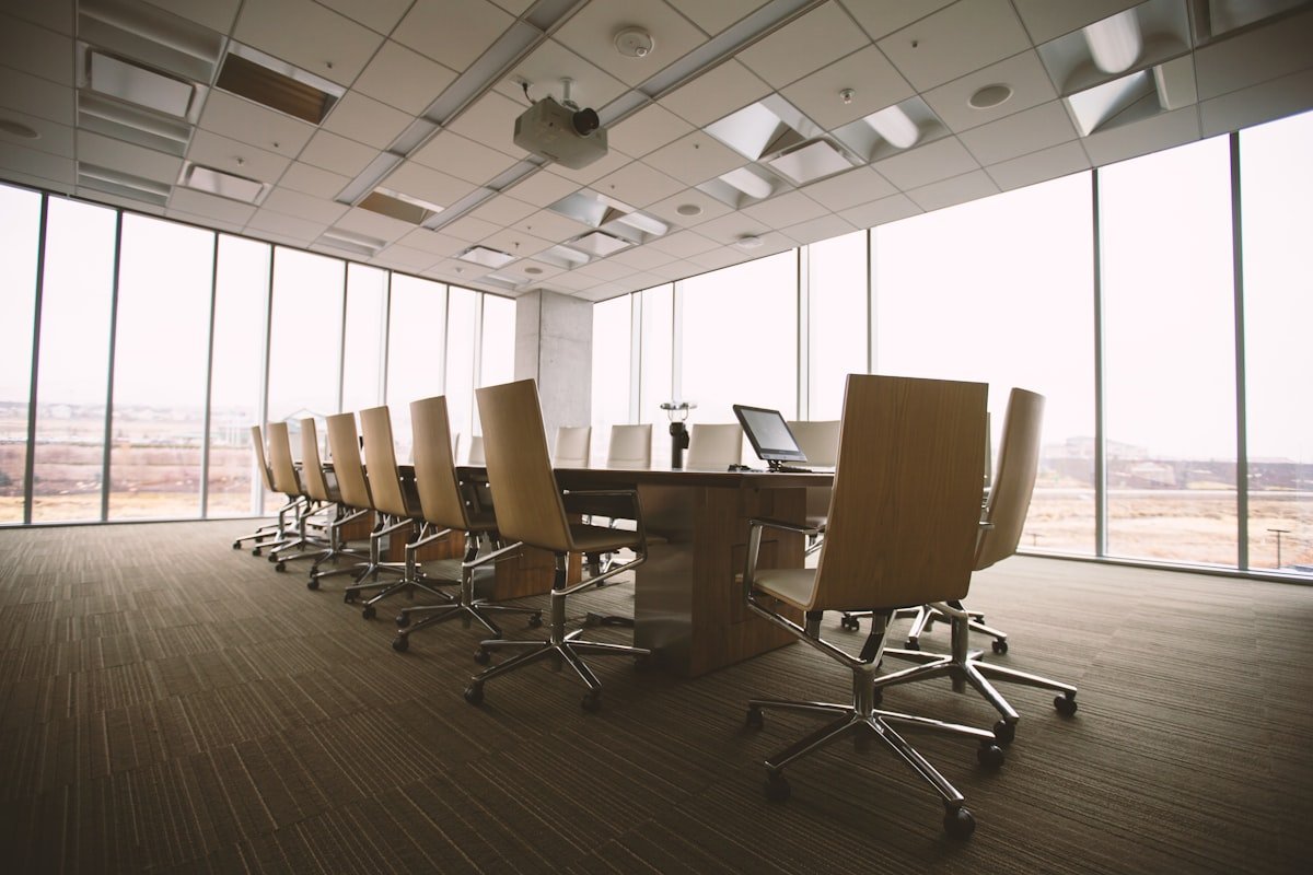 Negotiation English boardroom conference table for business meeting