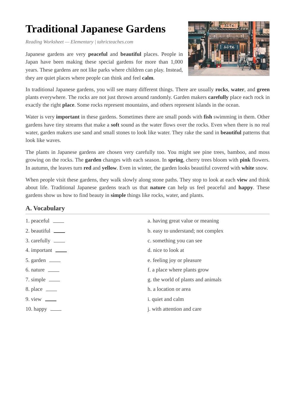 Traditional Japanese Gardens (Elementary)