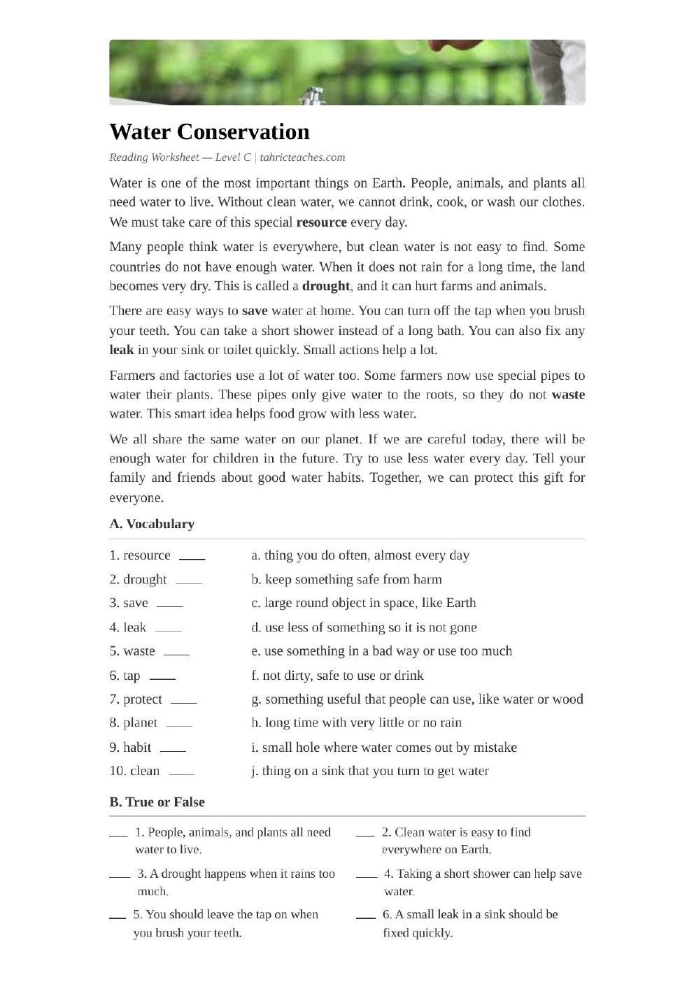 Water Conservation (Elementary)