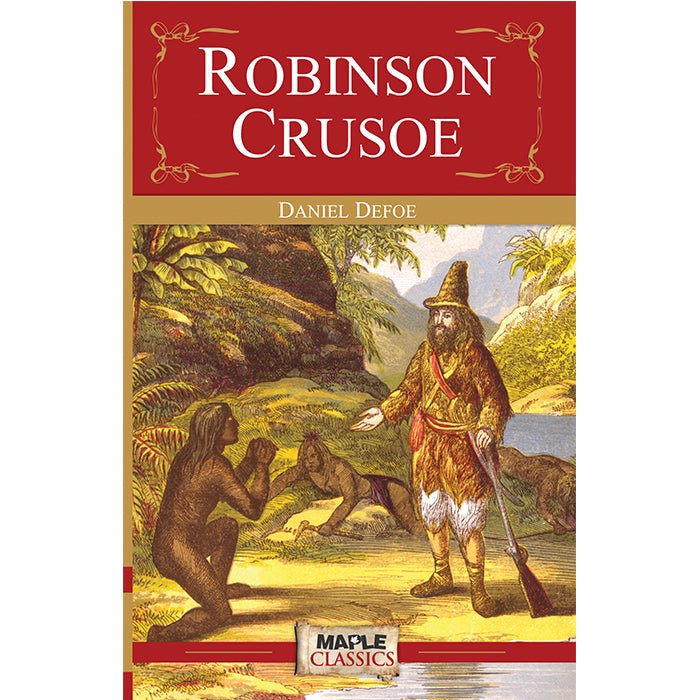 Couverture du livre Robinson Crusoé avec Robinson et Vendredi