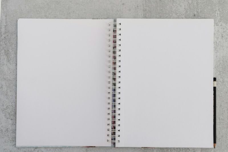 Blank notebook ready for practicing English homophones